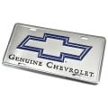2000 Chevrolet Monte Carlo ACCESSORY LICENSE PLATE - SILVER BACKGROUND WITH BLUE CHEVY BOWTIE ''GENUINE CHEVROLET'' | BK1001C
