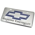 1995 Chevrolet Monte Carlo ACCESSORY LICENSE PLATE - SILVER BACKGROUND WITH BLUE CHEVY BOWTIE ''GENUINE CHEVROLET'' | BK1001C