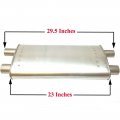 1969 Chevrolet Nova/Chevy II TRANSVERSE ALUMINIZED MUFFLER FOR DUAL EXHAUST - 2-1/4'' INLETS, 2'' OUTLETS | EX1212Z