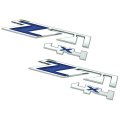 2008 GM Truck SILVERADO / SIERRA Z71 4X4 BLUE & CHROME FENDER EMBLEM - PAIR | EM7144K