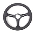 1981 Pontiac GTO/LeMans/Tempest AFTERMARKET STEERING WHEEL (BLACK LEATHER WHEEL WITH BLACK ANODIZED SPOKES, 14'' OUTSIDE DIAMETER) | ST3060Z