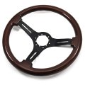 1978 Pontiac GTO/LeMans/Tempest AFTERMARKET STEERING WHEEL (CHERRY WOOD WHEEL WITH BLACK ANODIZED SPOKES, 14'' OUTSIDE DIAMETER) | ST3027Z