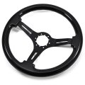 1967 Oldsmobile Full Size AFTERMARKET STEERING WHEEL (BLACK WOOD WHEEL WITH BLACK ANODIZED SPOKES, 14'' OUTSIDE DIAMETER) | ST3073Z