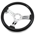 1967 Oldsmobile Full Size AFTERMARKET STEERING WHEEL (BLACK WOOD WHEEL WITH CHROME SPOKES, 14'' OUTSIDE DIAMETER) | ST3072Z