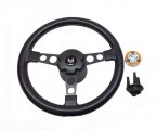 1979 Pontiac Firebird/TransAm FORMULA STEERING WHEEL THICKER FAT STYLE EARLY PRODUCTION BLACK WITH BLACK ANODIZED SPOKES KIT | ST7081F
