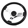 1968 Buick Full Size & Riviera AFTERMARKET STEERING WHEEL KIT (DARK BLACK WOOD WHEEL WITH CHROME SPOKES, 14'' OUTSIDE DIAMETER) | ST3000S