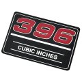 1974 Chevrolet Monza/Vega CHEVROLET 396 CUBIC INCH VALVE COVER METAL INSERT DECAL GM# 12393650 | DC2612Z