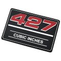 1974 Chevrolet Monza/Vega CHEVROLET 427 CUBIC INCH VALVE COVER METAL INSERT DECAL GM# 12393651 | DC2613Z