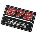 1948 Chevrolet Full Size up to 1957 CHEVROLET 572 CUBIC INCH VALVE COVER METAL INSERT DECAL GM # 12393654 | DC2616Z
