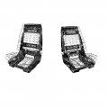 1967 Buick Skylark/GS/Regal/GN BUCKET SEAT FRAME ASSEMBLY LH & RH NEW- PAIR | IN4686Z