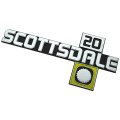 1983 GM Truck SQUARE BODY CHEVROLET TRUCK FENDER EMBLEM ''SCOTTSDALE 20'' GM # 14051849 / 14026446 | 14051849