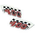 1975 Pontiac GTO/LeMans/Tempest PONTIAC 400 FLAGS FENDER EMBLEMS PAIR | EM1005Z
