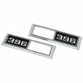1968 Chevrolet El Camino FRONT MARKER LIGHT CHROME BEZELS (ENGINE SIZE 396) PAIR | XL6656C