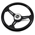 1968 Chevrolet Corvette AFTERMARKET STEERING WHEEL KIT (DARK BLACK WOOD WHEEL WITH BLACK ANODIZED SPOKES, 14'' OUTSIDE DIAMETER) | ST5328C