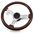 1970 Buick Full Size & Riviera AFTERMARKET STEERING WHEEL KIT (WOOD WHEEL WITH BRUSHED SILVER SPOKES, 14'' OUTSIDE DIAMETER) | ST6473S