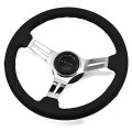 1968 Buick Full Size & Riviera AFTERMARKET STEERING WHEEL KIT (BLACK LEATHER WHEEL WITH CHROME SPOKES, 14'' OUTSIDE DIAMETER) | ST6927S