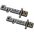 1973 GM Truck CHEVY CHEYENNE  TON CHEYENNE 10 FRONT FENDER EMBLEM SET GM # 328854  PAIR | 328854