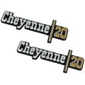 1973 GM Truck CHEVY CHEYENNE  TON CHEYENNE 20 FRONT FENDER EMBLEM SET GM # 328855  PAIR | 328855
