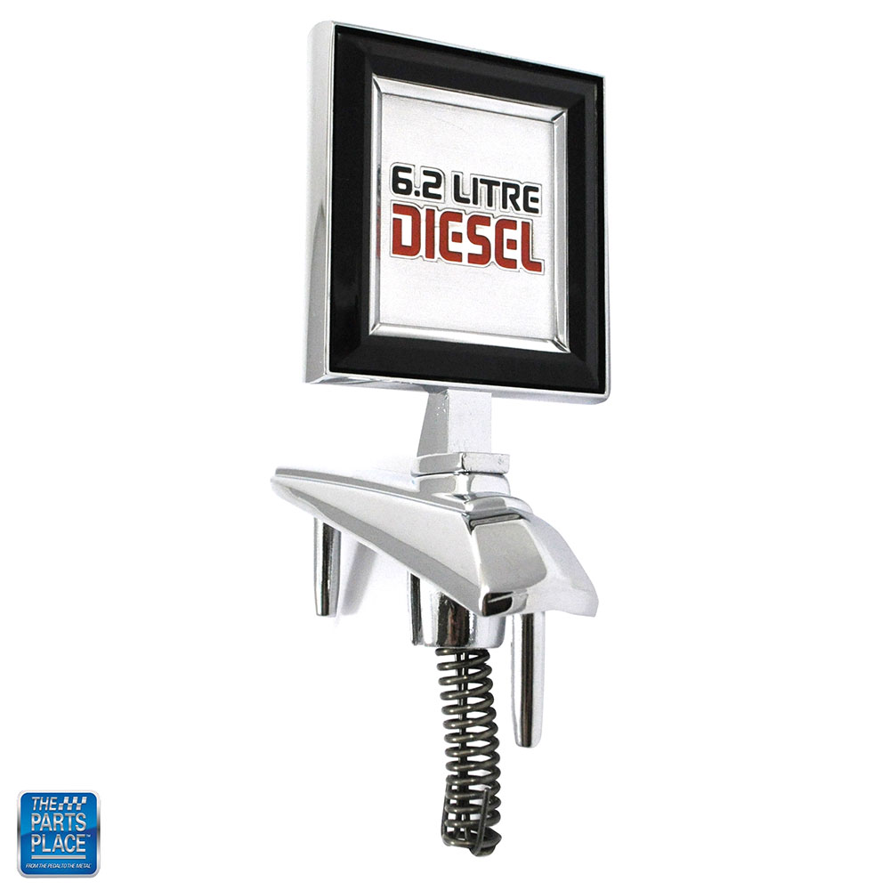 New Hood Ornament 6.2 Diesel Litre Emblem Casting 14037946 / 14032780 EA for 1981-1987 Chevy GM Pickup Truck, GMC Sierra Silverado