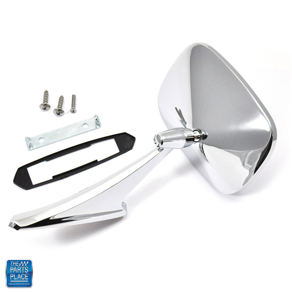 Outside Mirror Non Remote Chrome New GM 988857 Right Hand RH Each for 1969-1972 GTO,  LeMans, 1969 Fireibrd Trans Am