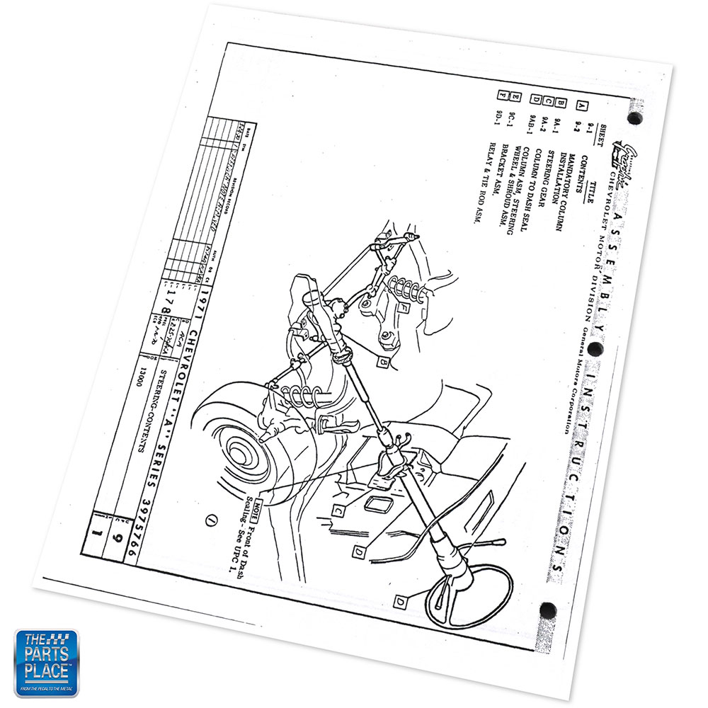 1971 Chevelle & El Camino Factory Assembly Manual - I-5 CLASSIC CHEVY L1614