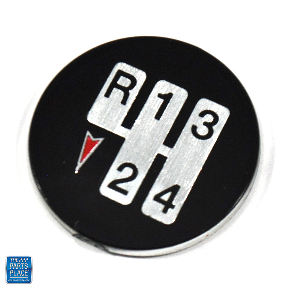 Shifter knob 4 speed pattern lucite emblem black for 1970-1981 Firebird Trans Am.