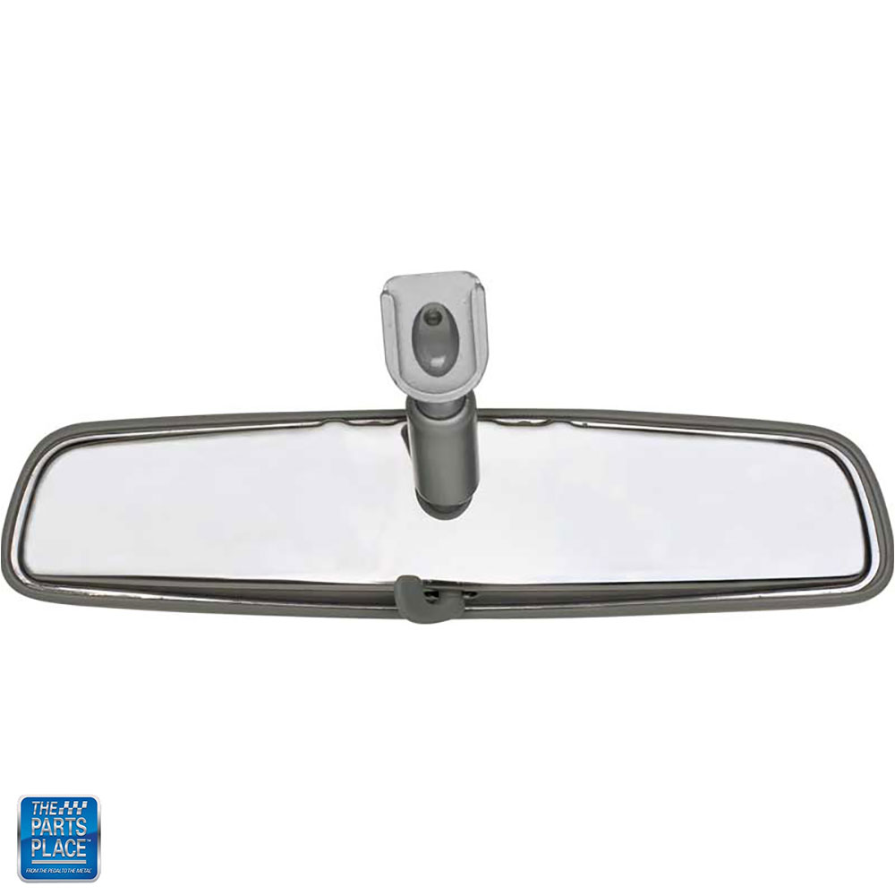 Interior Rearview Mirror 10 Stainless Back With Gray Trim Stamped Guide Day/Night EA for 1970-1981 GM cars