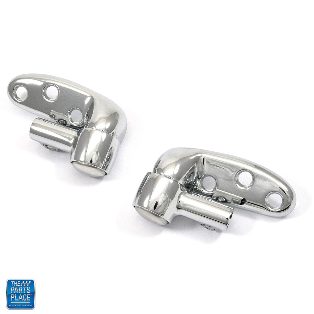 Convertible Chrome Sunvisor Support Brackets Pair for 1957-1960 Olds 98, LeSabre Electra Century, Sixty Special Eldorado Deville, 1958-1960 Bonneville Parisienne Catalina, 1958-1960 Impala 