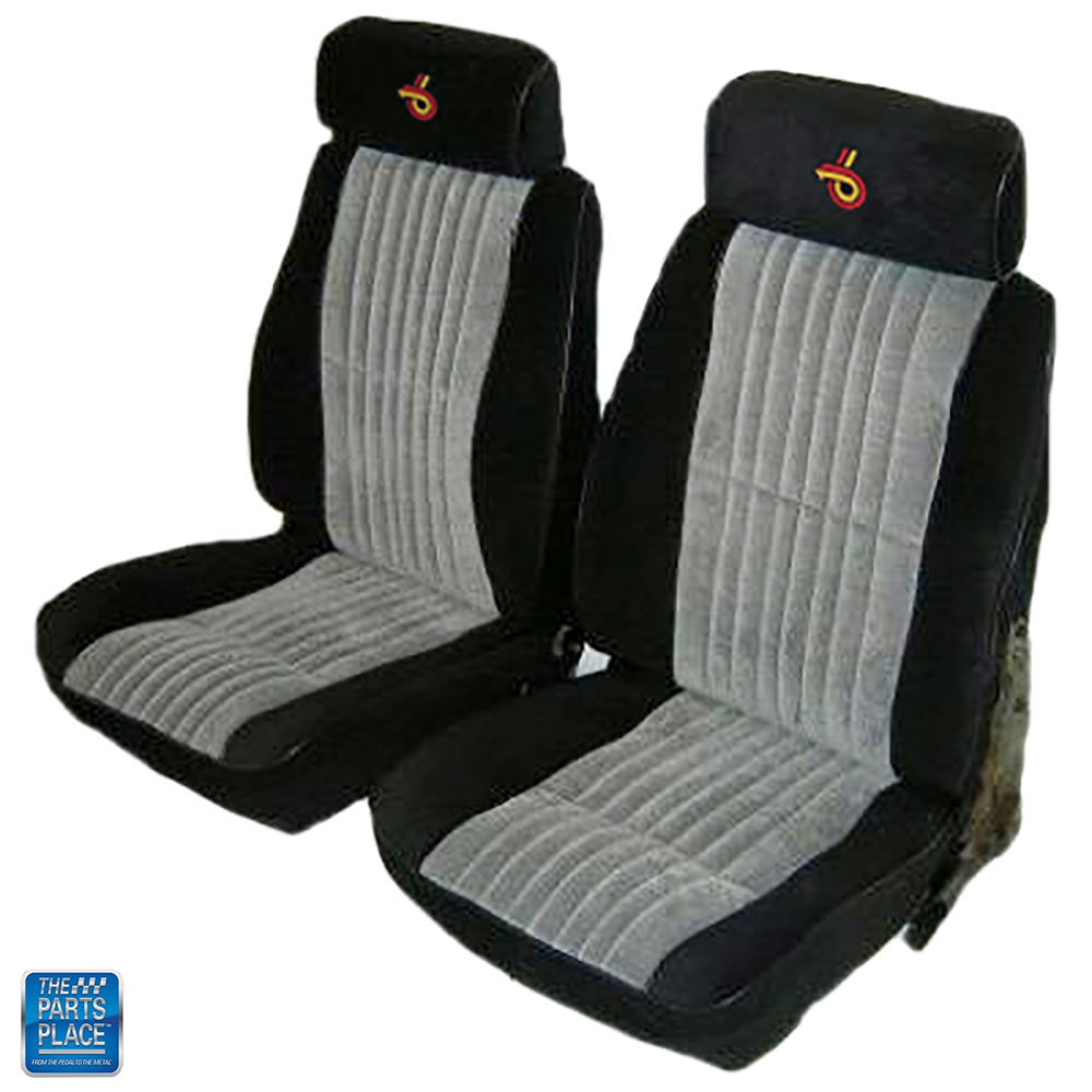 Stylish Edgy Piping Front Bucket Seat Covers Pair Universal Fit Solid Black