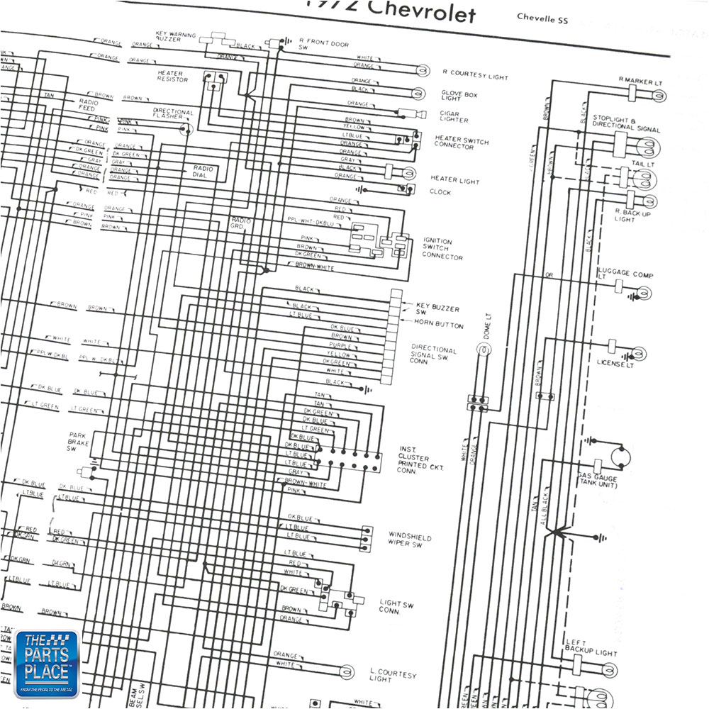 1972 Chevelle Wiring Diagram Manual Brochure Each | eBay