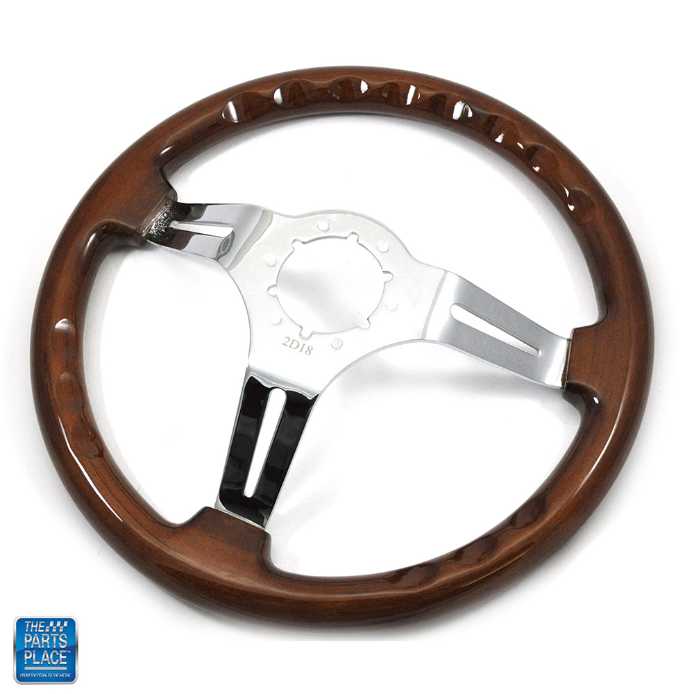1977-1982 Corvette C3 Mahogany Steering Wheel w/ 3 Chrome Spokes 1968-1975 1977-1982 Corvette C3 Mahogany Steering Wheel w/ 3 Chrome Spokes 1968-1975