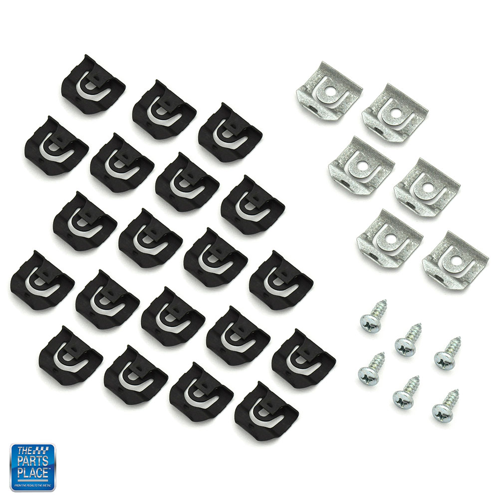19641967 A Body Front Windshield Molding Clip Kit 32 PC eBay