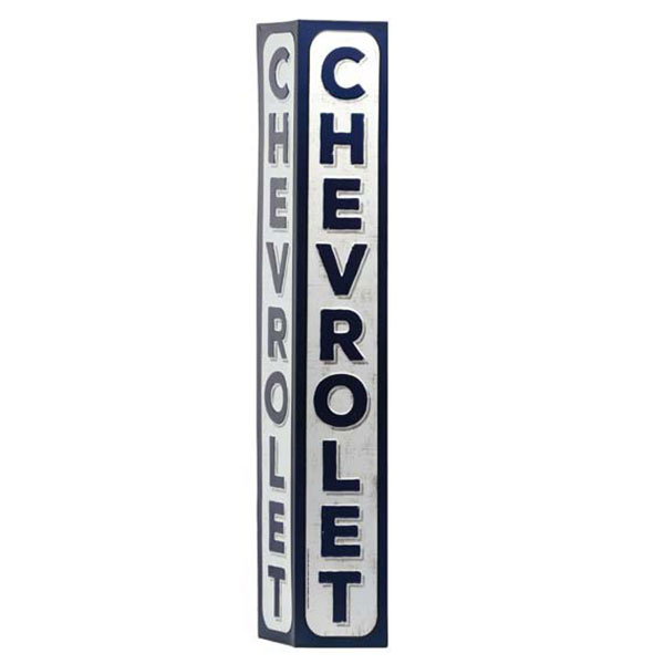 Chevrolet White and Navy Blue Tin Sign | 90161978-S