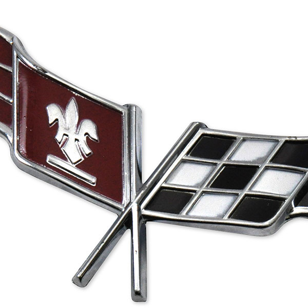 1977 Chevrolet Corvette NOSE EMBLEM NOS GM 379918 (CROSSFLAGS) DARK RED | 379918