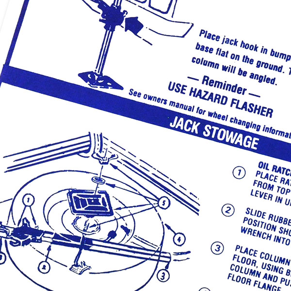 1969 Pontiac Grand Prix 69-UP JACK INSTRUCTIONS DECAL EACH | DT0285