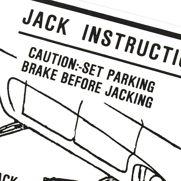 1961 Pontiac GTO/LeMans/Tempest JACK INSTRUCTIONS DECAL TEMPEST EACH | DT0258