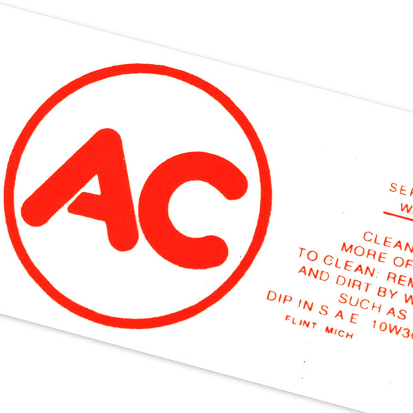 1961 Pontiac Full Size AIR CLEANER SERVICE INSTRUCTION DECAL RED A96C EACH | DT0249