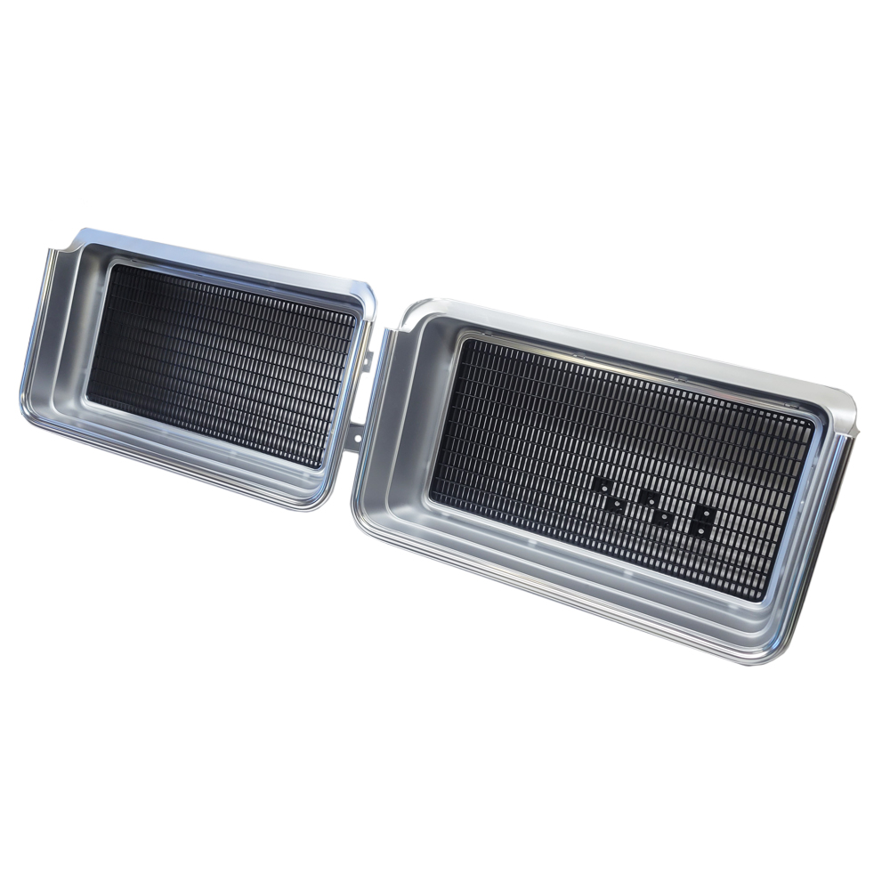 1971 Oldsmobile Cutlass/442/F85 GRILLE ALL 442 (SILVER & BLACK - INCLUDES MOLDINGS) - PR | GH2710T