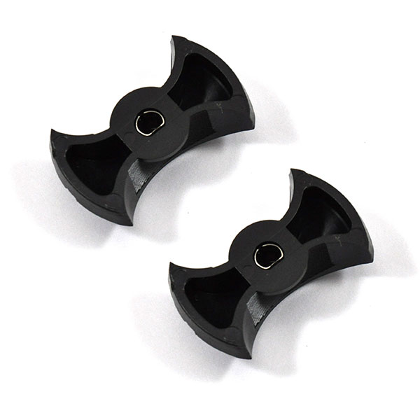 1968 Oldsmobile Full Size RADIO OUTER KNOBS BLACK WITH CHROME STRIP - PR | RD2307T