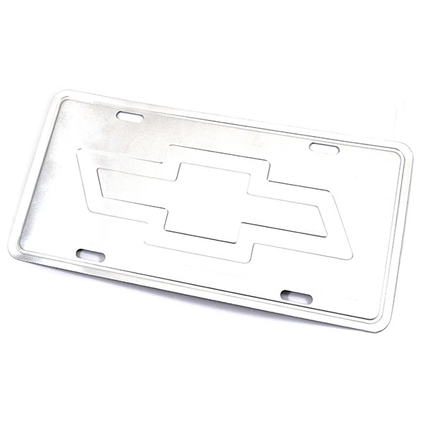 2007 Chevrolet Impala/Caprice/Bel Air ACCESSORY LICENSE PLATE - BLACK BACKGROUND WITH SILVER CHEVY BOWTIE | BK1002C