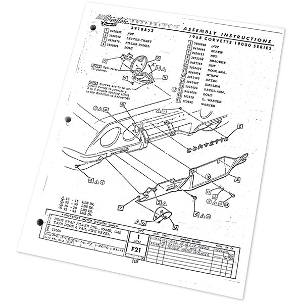 1968 Chevrolet Corvette FACTORY ASSEMBLY MANUAL | BK1115O
