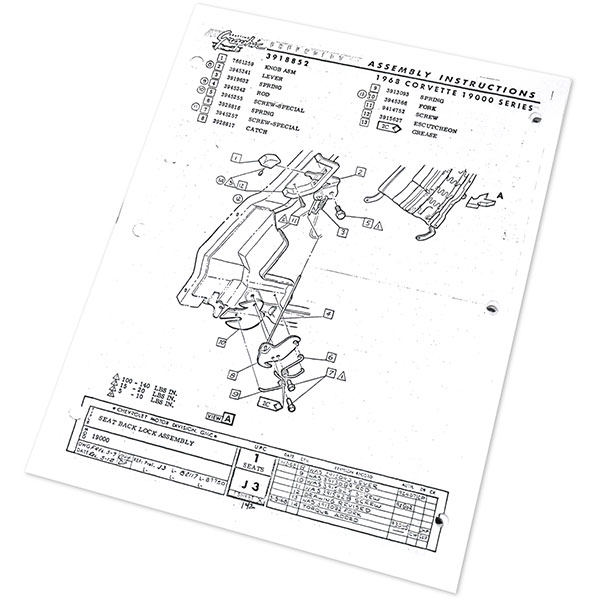 1968 Chevrolet Corvette FACTORY ASSEMBLY MANUAL | BK1115O