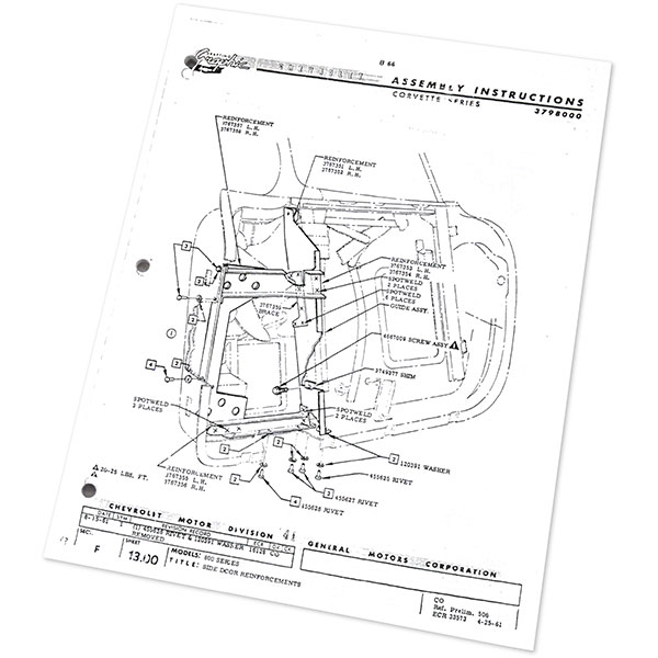 1962 Chevrolet Corvette FACTORY ASSEMBLY MANUAL | BK1121O