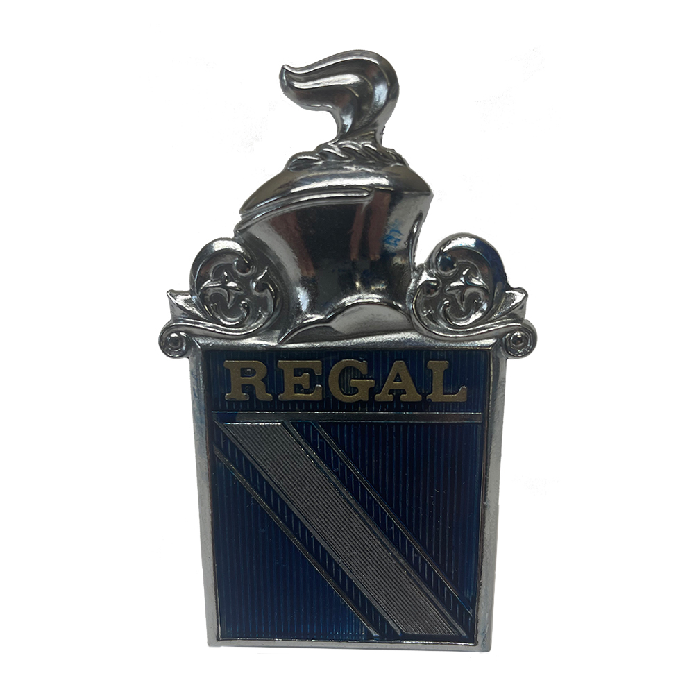 1973 Buick Skylark/GS/Regal/GN BUICK REGAL CHROME FRONT FENDER EMBLEM (BLUE, GOLD & EPOXY) GM 1243019 | 1243019