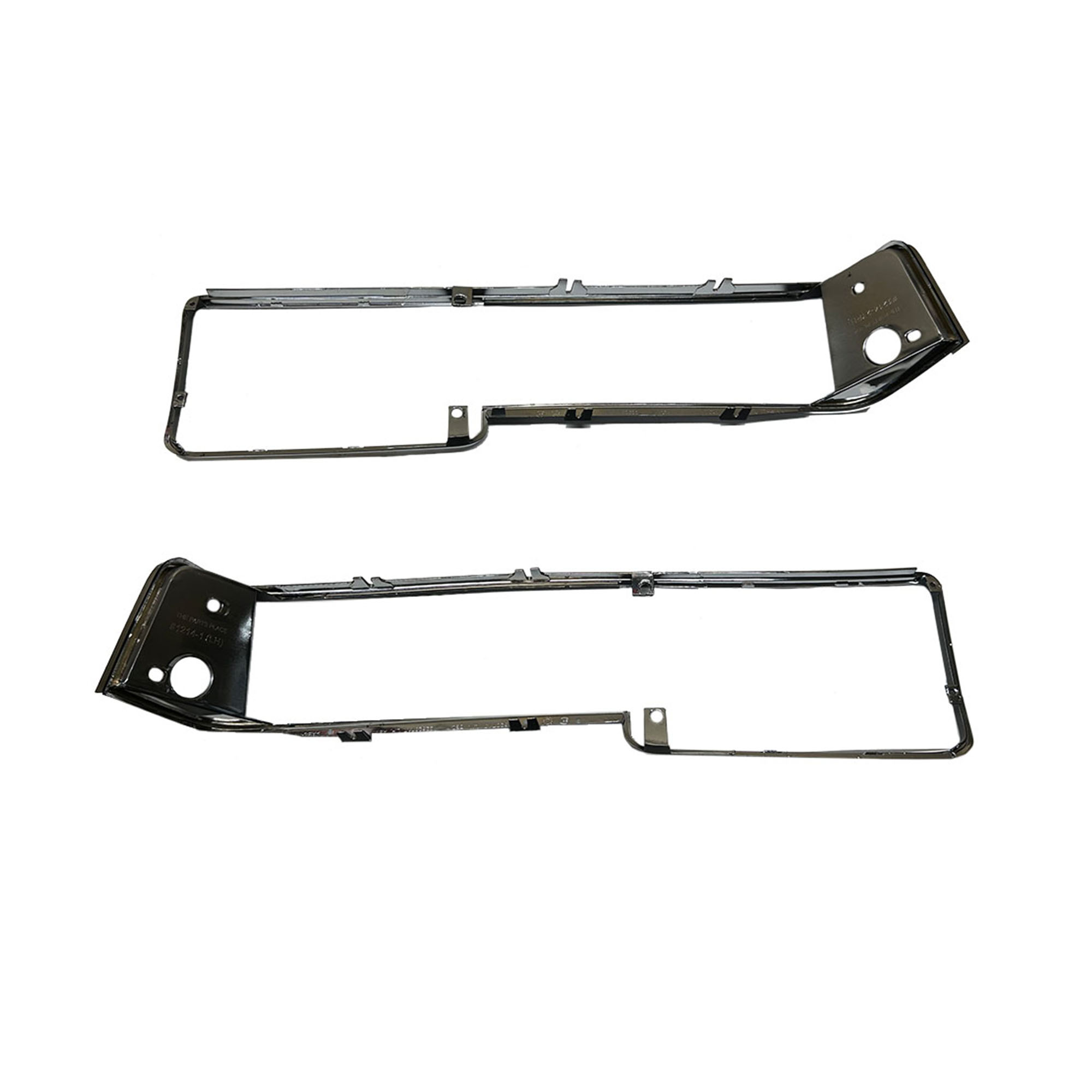 1988 Oldsmobile Cutlass/442/F85 FRONT HEADLIGHT BEZELS; CHROME AND BLACK; EURO NOSE; PAIR | GH10013T