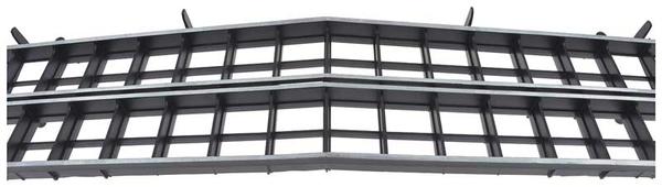 1974 Mopar Dodge/Chrysler/Plymouth FRONT GRILL; BLACK WITH SILVER ACCENTS (ROAD RUNNER, GTX, SATELLITE SEBRING PLUS) | 3672643