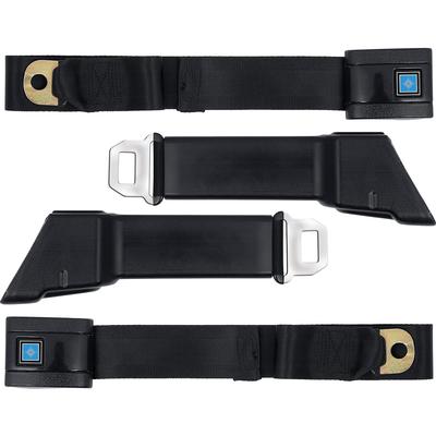 1972 GM Truck RETRACTABLE FRONT SEAT BELT SET; LH AND RH LAP BELTS; BLACK | 154677