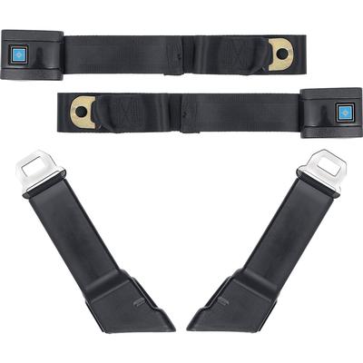 1972 GM Truck RETRACTABLE FRONT SEAT BELT SET; LH AND RH LAP BELTS; BLACK | 154677