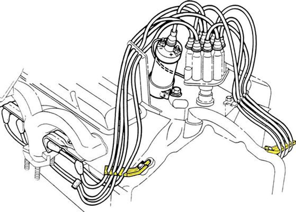 1967 Chevrolet Chevelle/Malibu REAR SPARK PLUG WIRE RETAINER; SMALL BLOCK; 4 WIRE; 283, 327 | 3864899