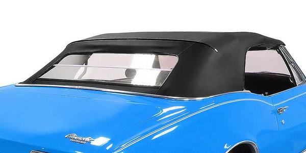 1969 Chevrolet Camaro CONVERTIBLE TOP WITHOUT WINDOW FOR GLASS WINDOW ONLY – BLACK (THE GLASS REAR WINDOW, ASSEMBLY IS SOLD SEPARATELY) | CV10003F